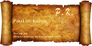 Paulin Kolos névjegykártya